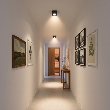 Oprawa Natynkowa HALOGENOWA Tuba Spot Ruchoma Kwadratowa Czarna 50mm + Wkład LED 5W 3000K AMAT-S LUMILED