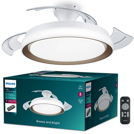Lampa Sufitowa Plafon z Wentylatorem LED 28+35W 4500lm 2700-5500K Złota Bliss Philips