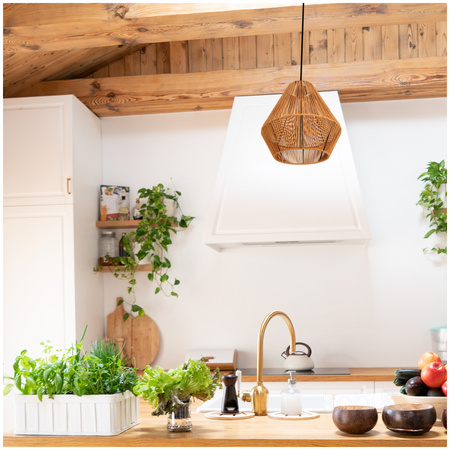 Lampa Wisząca Dekoracyjna Zwis Bambusowa E27 Sibu Kobi