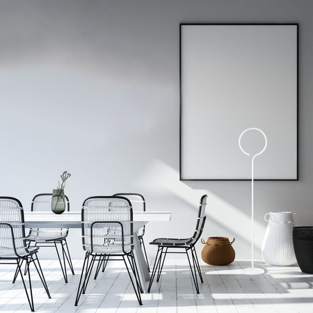 Lampa stojąca ORION okra biały 35W LED IP20 styl nowoczesny minimalistyczny Metal i akryl Milagro