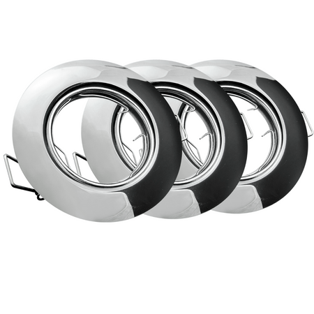 Zestaw 3x Oprawa halogenowa ruchoma GOLDLUX (Polux) okrągła chrom + żarówka LED GU10 3,5W