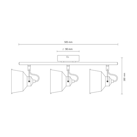 Oprawa ścienna KINKIET Spot Niko 3xE14 GOLDLUX (Polux) CZARNY