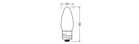 Żarówka LED B35 E27 Świeczka 3.4W = 40W 470lm 2700K Ciepła 320° Ściemnialna SUPERSTAR Osram