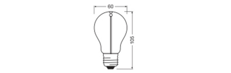 Żarówka LED Dekoracyjna A60 E27 1.8W = 10W 100lm 2700K Ciepła 320° Filament Vintage 1906 Osram