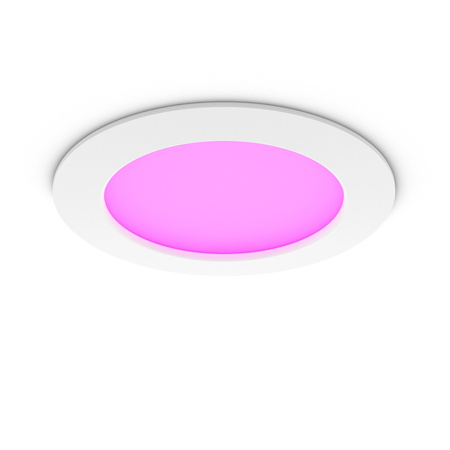 Panel LED Oprawa Podtynkowa Wpuszczana 12W 1500lm IP44 White and Color Ambiance RGB + TW Biała Inteligentna SMART Zigbee Bluetooth Slim Downlights Philips HUE