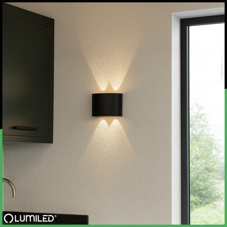 Lampa Ogrodowa Zewnętrzna Kinkiet Elewacyjny 4W LED IP54 Góra Dół UBERO LUMILED