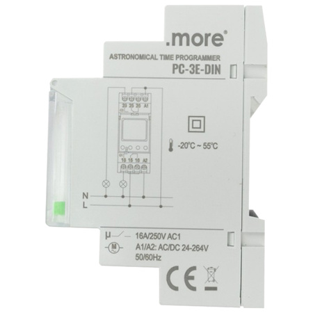 Programator Czasowy Włącznik Wyłącznik LCD Cyfrowy Harmonogram 7 Dni PC-3E-DIN Ecolight