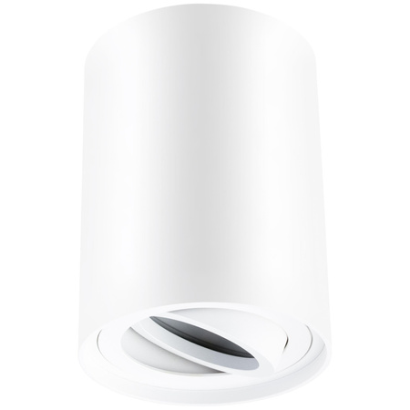 Oprawa Natynkowa HALOGENOWA Spot Tuba Ruchoma Okrągła Biała 115mm + Żarówka LED GU10 6W 120° 4000K AMAT-L LUMILED