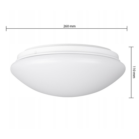 Plafon Lampa Oprawa Sufitowa 1x E27 Natynkowy z Czujnikiem Ruchu Okrągły Biały LOBO Masterled