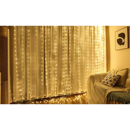 Kurtyna LED USB 5V 300xLED na pilota 2700K LVT