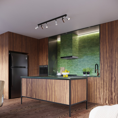 Lampa Sufitowa Oprawa Natynkowa SPOT TUBA Reflektor 4x GU10 Tubularna Czarna Chrom Nowoczesna Winx Sollux