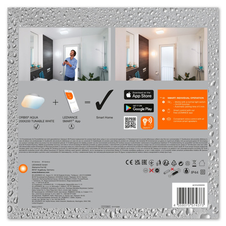 Plafon LED Lampa łazienkowa ORBIS Aqua 12W 1200lm ciepła-zimna 20cm SMART+ WiFi LEDVANCE