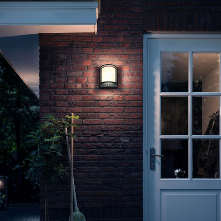 Kinkiet Ogrodowy Lampa Elewacyjna Zewnętrzna LED 3.8W 800lm 2700K z Czujnikiem Ruchu i Zmierzchu Antracyt Samondra Ultra Efficient Philips