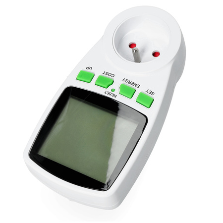 Miernik Mocy PMM1 z Pomiarem Zużycia Energii Emisji CO2 Kosztów Energii Biały KOBI