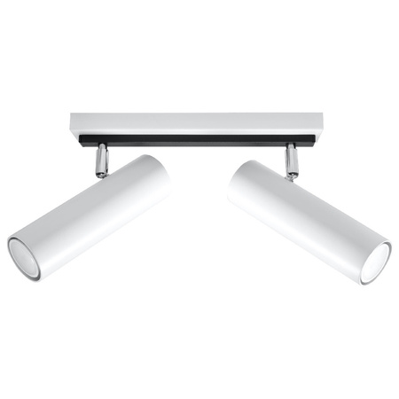 Lampa Sufitowa Oprawa Natynkowa SPOT TUBA Reflektor 2x GU10 Ruchoma Tubularna Biała Nowoczesna Direzione Sollux