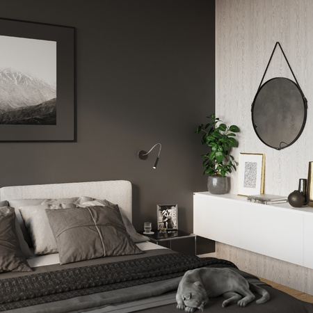 Lampa Ścienna Oprawa Natynkowa Kinkiet G9 SPOT TUBA Reflektor Tubularna Czarna Nowoczesna Axil Sollux