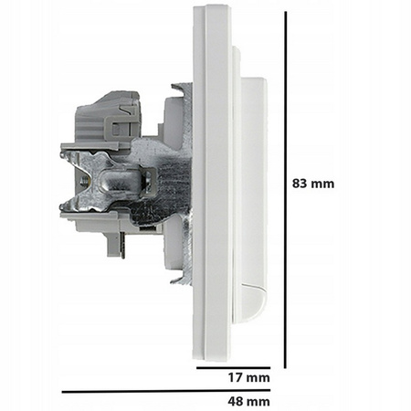 Gniazdo Elektryczne 2P+PE IP44 z Przesłonami Pojedyncze z Klapką SCHNEIDER ASFORA