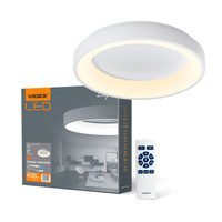 Plafon LED Lampa Sufitowa Natynkowa 72W 7500lm 2700-6000K CCT Biała Ściemnialna + Pilot EDGE Videx