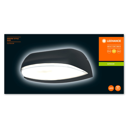 Kinkiet ścienny lampa elewacyjna oprawa zewnętrzna 12W 530lm 3000K ciemnoszary Endura Style Wide LEDVANCE