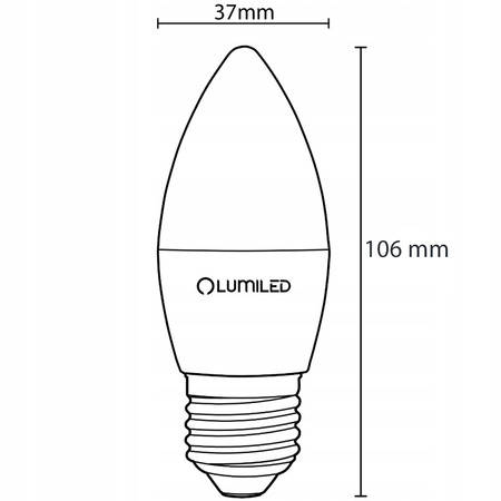 6x Żarówka LED E27 Świeczka B35 8W = 60W 806lm 4000K Neutralna 180° LUMILED