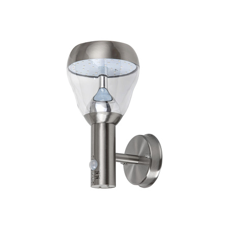Lampa Ogrodowa Zewnętrzna Kinkiet Elewacyjny LED 8.5W 760lm 4000K IP44 z Czujnikiem Ruchu Chrom Klasyczny Amalfi Rabalux