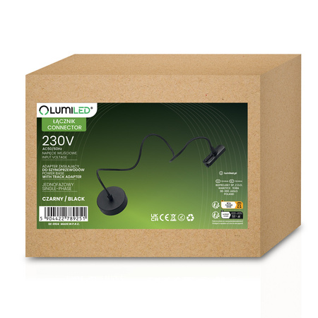 ADAPTER ZASILAJĄCY DO SZYNOPRZEWODÓW BAZA MONTAŻOWA 1F CZARNY LUMILED
