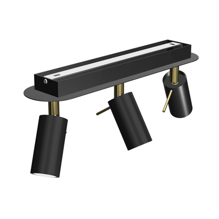 Lampa Sufitowa PRESTON Złota Czarna 3x mini GU10 Milagro