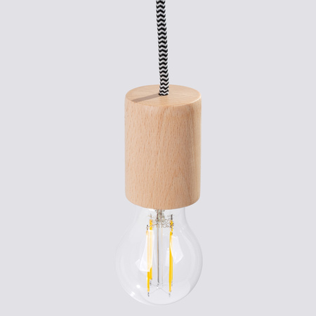Lampa Ścienna Zwis 1x E27 Naturalne Drewno Biała Nimbi Peach Puff SL.1644 Sollux