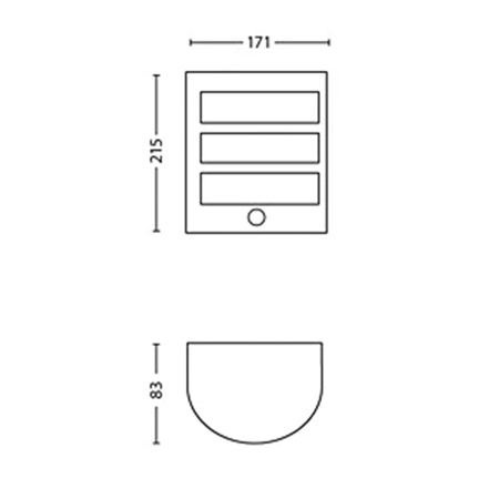Kinkiet Ogrodowy Lampa Elewacyjna Zewnętrzna LED 3.8W 800lm 2700K z Czujnikiem Ruchu i Zmierzchu Antracyt Python Ultra Efficient Philips