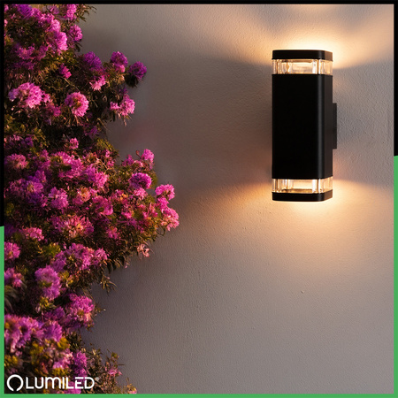 Lampa Ogrodowa Zewnętrzna Kinkiet Elewacyjny 2x GU10 LED IP54 Góra Dół EPSILO LUMILED