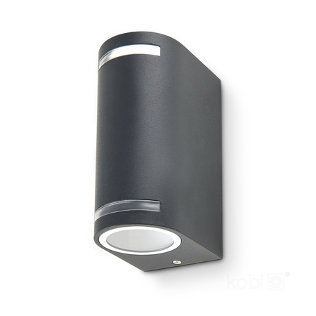 Lampa Ogrodowa Kinkiet Elewacyjny Zewnętrzny 2x GU10 IP44 Szara Quazar Kobi