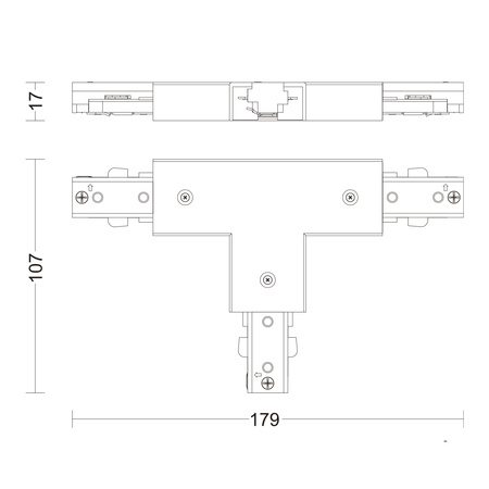 Łącznik typ T Złącze do Szyn Oświetleniowych Szynoprzewodów LED Jednofazowych Czarny EasyLink Philips