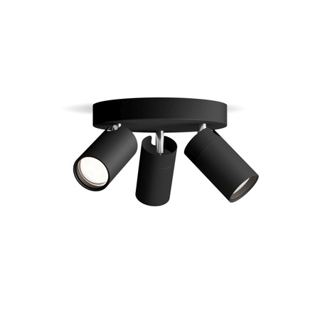 Lampa Sufitowa Reflektor 3x GU10 IP44 Czarna Kosipo Philips