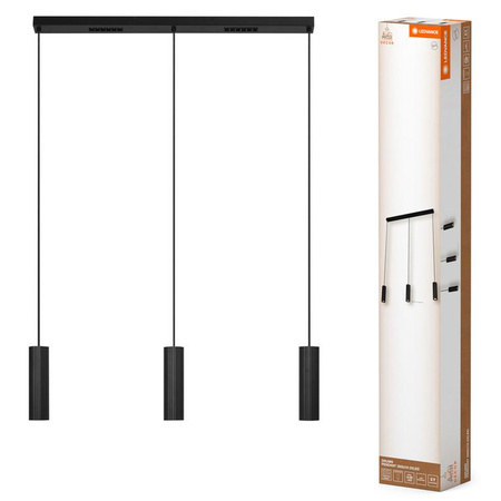 Lampa Wisząca Dekoracyjna Zwis Oprawa Oświetleniowa 3x GU10 3000K Czarna LEDVANCE
