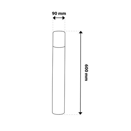 Lampa Ogrodowa Stojąca Zewnętrzna Słupek NA ŻARÓWKE E27 Czarna SZKŁO IP54 60 cm SALVIA LUMILED