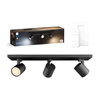 Lampa sufitowa Reflektor LED Spot Runner Czarny 3x 4,2W CCT PHILIPS HUE Bluetooth Zigbee + Przełącznik Dimmer Switch