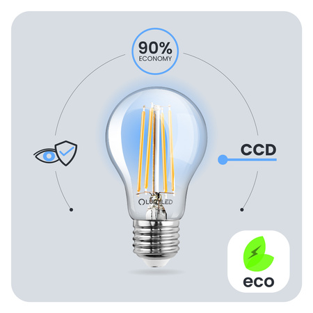 Żarówka LED E27 A60 7W = 60W 810lm 4000K Neutralna 360° FILAMENT LUMILED