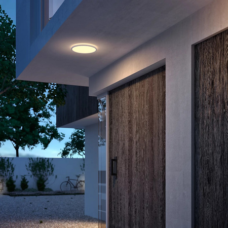 Lampa Ogrodowa Plafon LED 15W 1300lm 2700K IP54 SceneSwitch Biała SuperSlim Philips