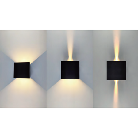 Lampa Ogrodowa LED Kinkiet Elewacyjny G9 Oprawa Zewnętrzna Czarna Góra/Dół z Regulowanym Kątem Świecenia Kira