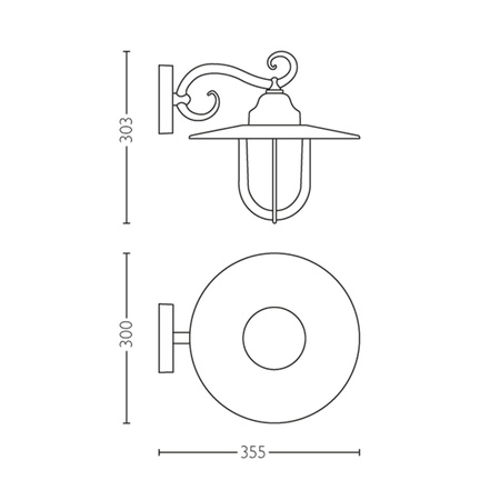 Kinkiet Ogrodowy Lampa Elewacyjna Zewnętrzna LATARNIA E27 IP44 Czarna Pasture Philips