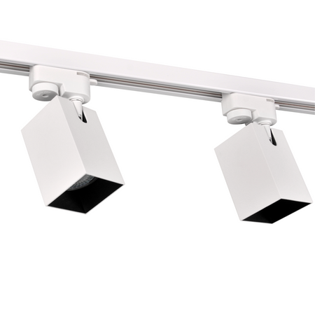 Zestaw Szynowy Szynoprzewód Szyna Listwa 1-Fazowa + 3x Reflektor GU10 Biała Czarna SQUARE Sanico Goldlux
