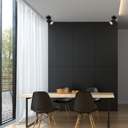 Kinkiet Sufitowy Lampa Ścienna Reflektor GU10 QUANTUS Czarna