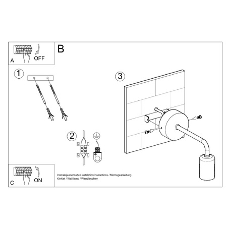 Lampa Ścienna Kinkiet E27 Nieregularna Czarna Industrialna Duomo Sollux