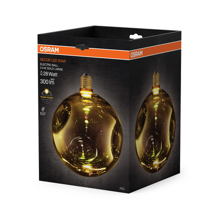 Żarówka LED E27 Kula 3.5W 300lm 2700K Ciepła Dekoracyjna Złota ELECTRO GLASS LARGE Osram