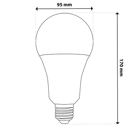 Żarówka LED E27 A95 24W = 200W 3452lm 6500K Zimna 260° LUMILED