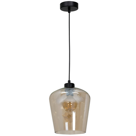 Lampa wisząca SANTIAGO 1xE27 Klosz Bursztynowe Szkło MLP6607 Metal + Szkło