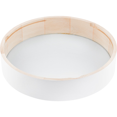 Plafon LED Lampa Sufitowa Natynkowa JASMIN 2x E27 Drewno Biały mat 37cm