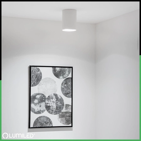 Oprawa Natynkowa HALOGENOWA Spot Tuba Ruchoma Okrągła Biała 84mm + Żarówka LED GU10 6W 120° 3000K AMAT-M LUMILED