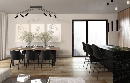 Lampa Sufitowa Oprawa Natynkowa Reflektor Punktowa 6x GU10 Czarna Nowoczesna EYE SUPER 6505 Nowodvorski