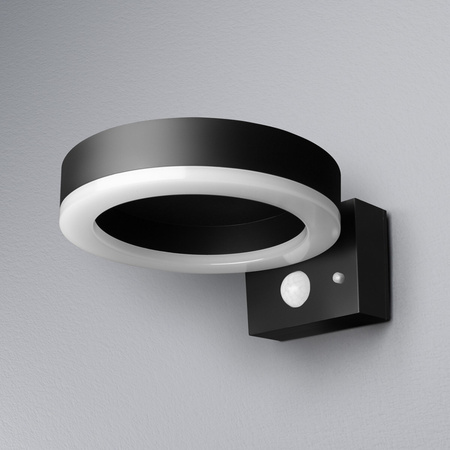 Kinkiet Ogrodowy Solarny LED Lampa Elewacyjna 6W Czarna Okrągła ENDURA STYLE LEDVANCE